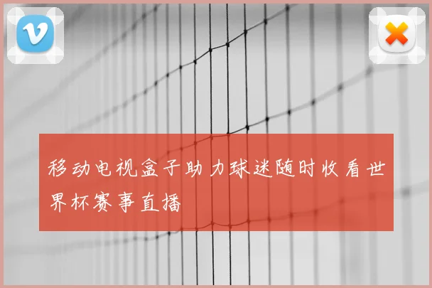 移动电视盒子助力球迷随时收看世界杯赛事直播